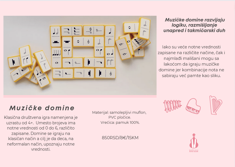 muzicke domine igra drustvena muzika zabava notne vrednosti